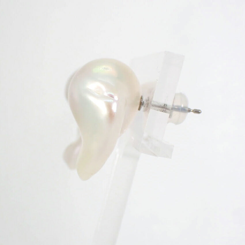 【新品】Pt900 淡水パール/スタッドピアス/j33-4
