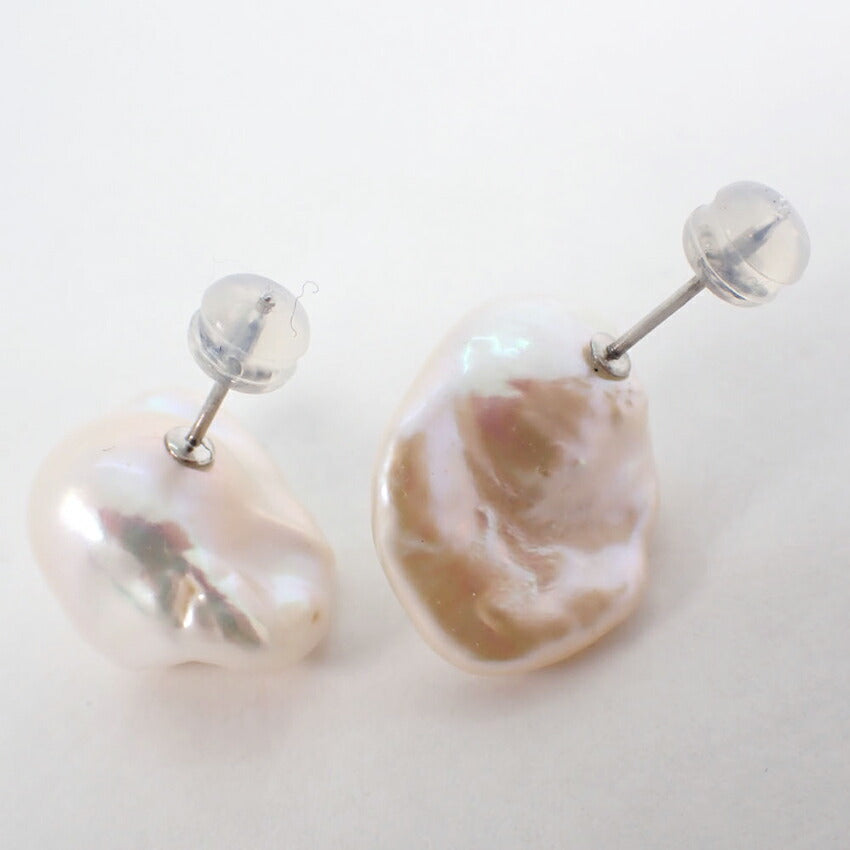 【新品】Pt900 淡水パール/スタッドピアス/j33-5