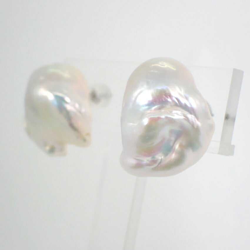 【新品】Pt900 淡水パール/スタッドピアス/j33-6