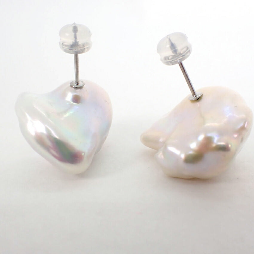 【新品】Pt900 淡水パール/スタッドピアス/j33-6