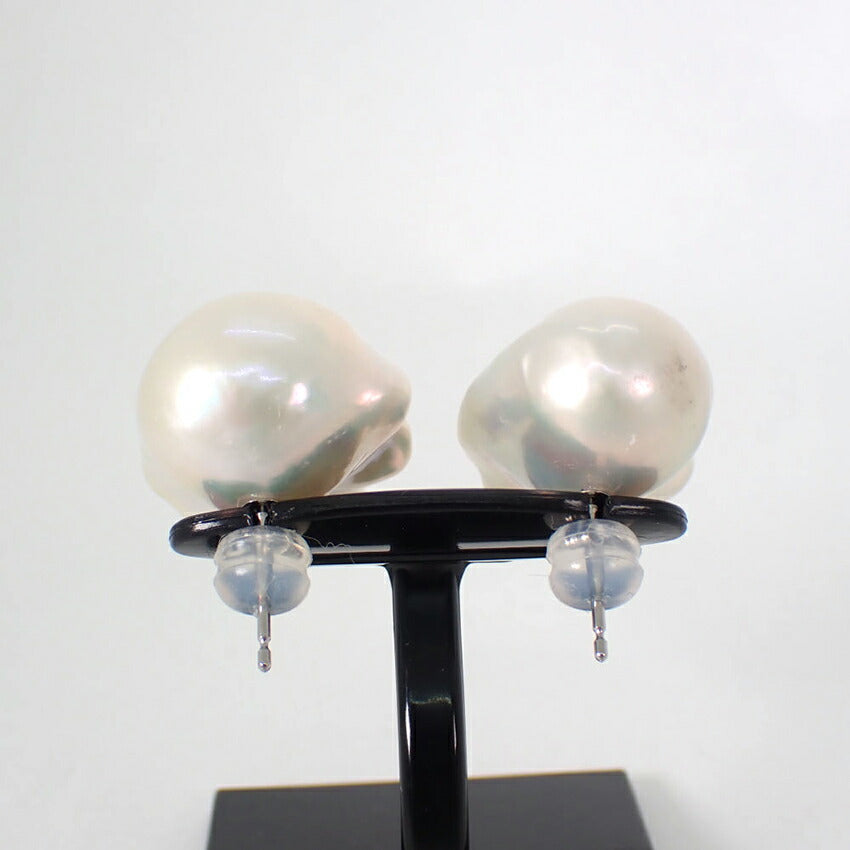 【新品】Pt900 淡水パール/スタッドピアス/j33-7