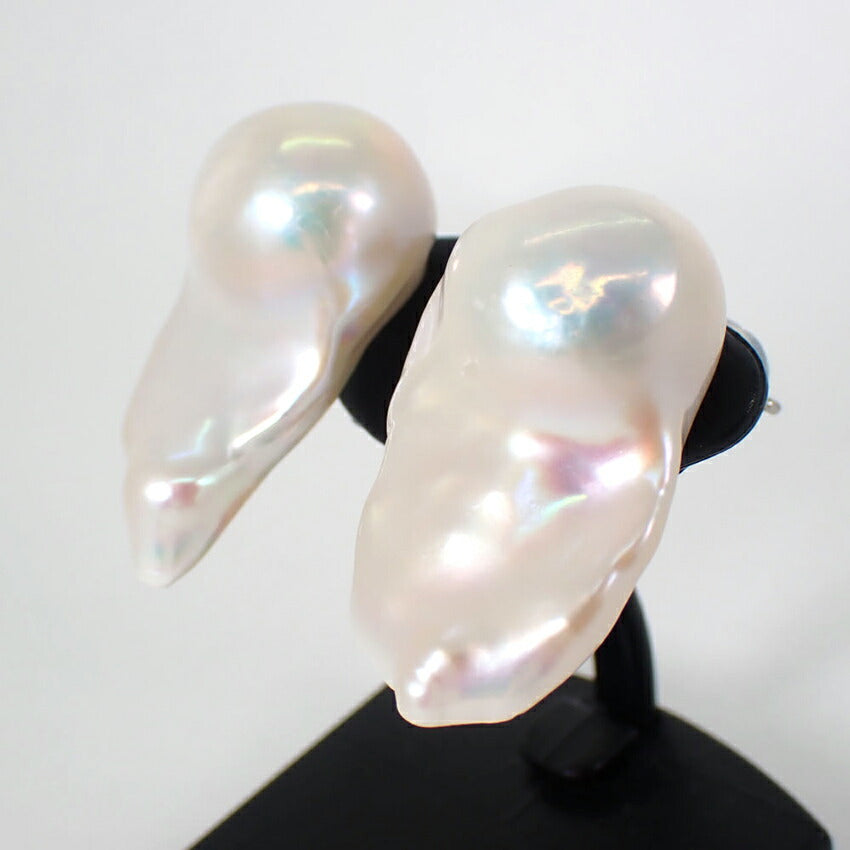 【新品】Pt900 淡水パール/スタッドピアス/j33-9