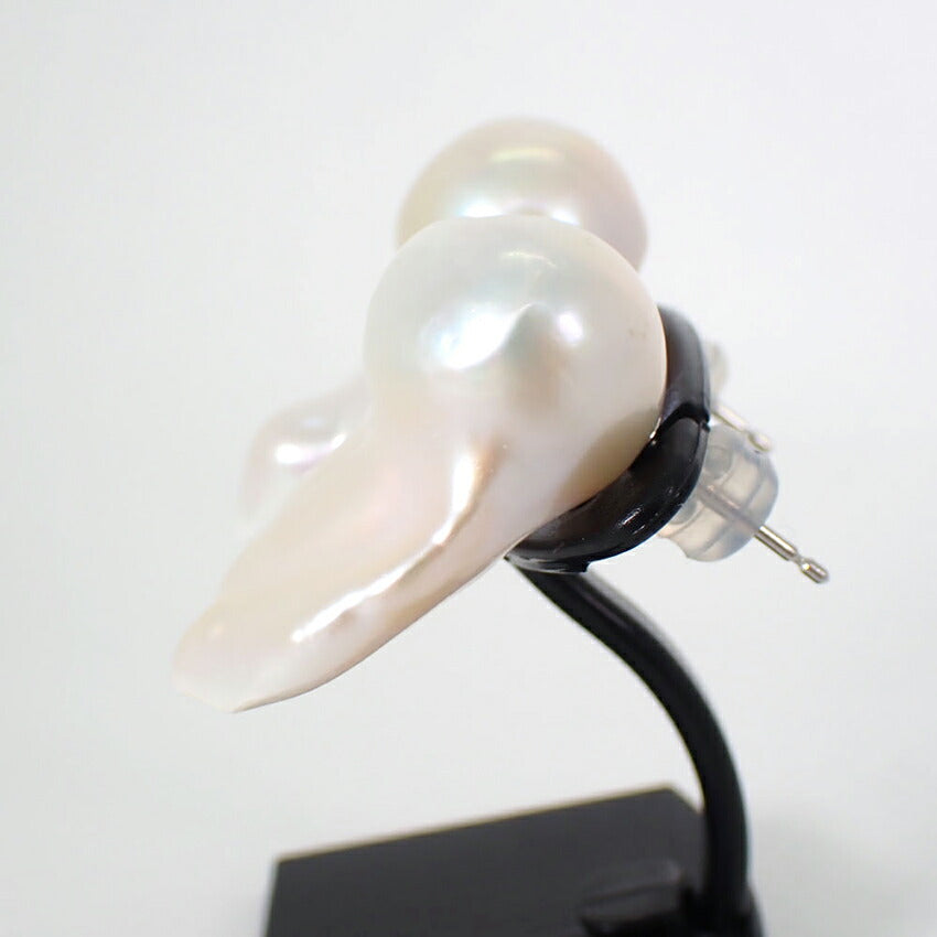 【新品】Pt900 淡水パール/スタッドピアス/j33-9