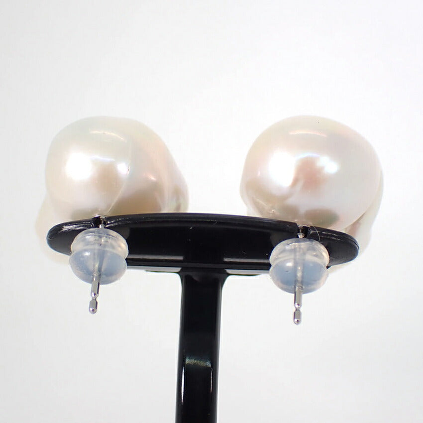 【新品】Pt900 淡水パール/スタッドピアス/j33-9