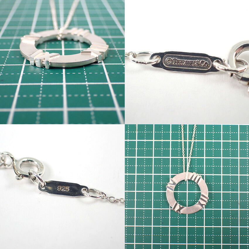 【中古】TIFFANY/ティファニー 925 オープンアトラス サークル ペンダント/ネックレス/j330-6