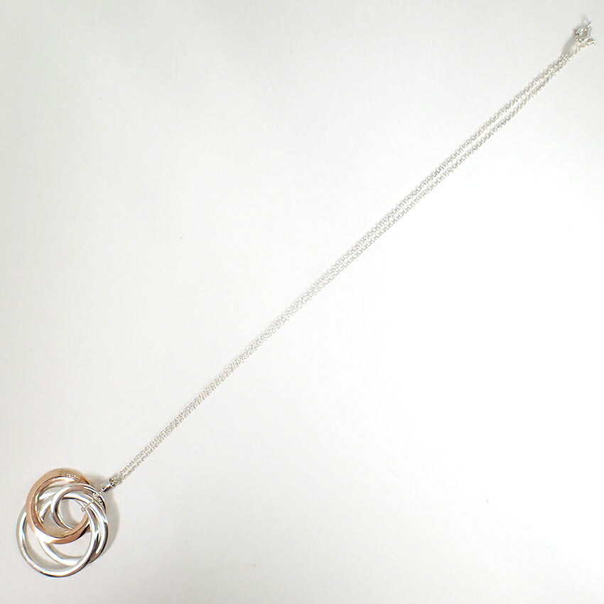 【中古】TIFFANY/ティファニー 925/メタル 1837 4連インターロッキング ペンダント/ネックレス/j330-8