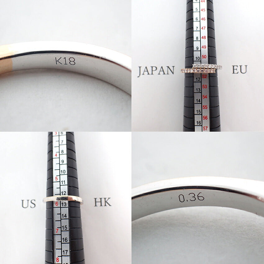 【中古】K18WG/K18PG ピンクダイヤモンド リング/11号/j331-1