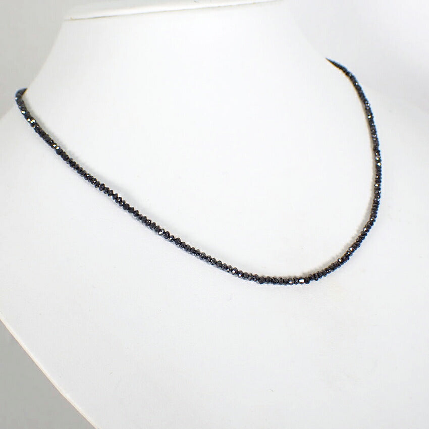 【中古】K18WG ブラックダイヤモンド ネックレス/j331-3