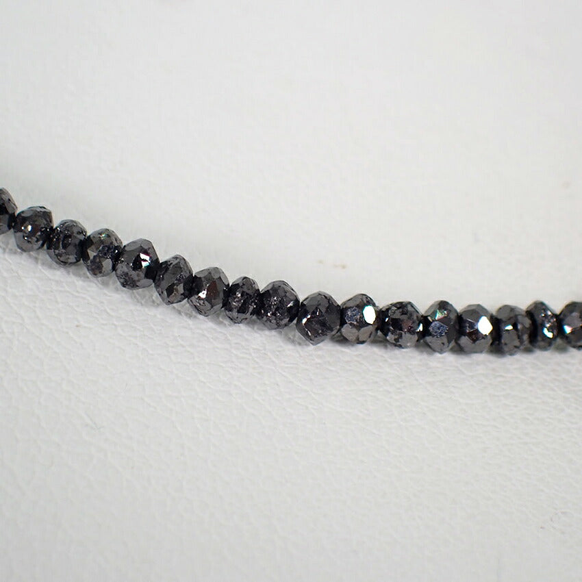 【中古】K18WG ブラックダイヤモンド ネックレス/j331-3