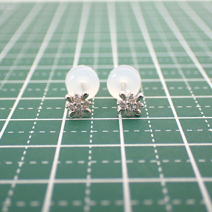 【中古】Pt950 ダイヤモンド/0.05ｘ0.05 スタッド ピアス/j331-4