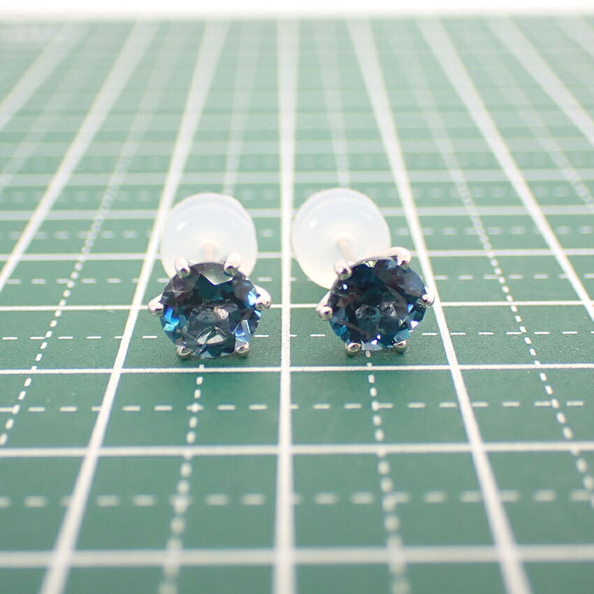 【新品】Pt900 ロンドンブルートパーズ ピアス/j331-5