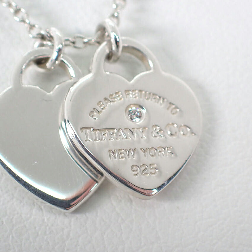 【中古】TIFFANY/ティファニー 925 リターントゥティファニー ダイヤ/1pc ダブルハート ペンダント/j332-10