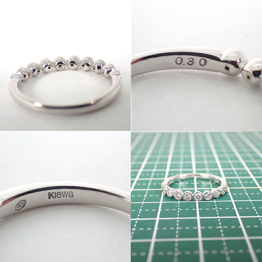 【新品】K18WG ダイヤモンド 0.30ct リング /11号/j332-7