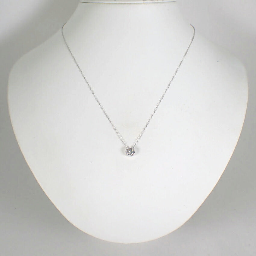 【新品】K18WG ダイヤモンド 0.50ct ペンダント/ネックレス/j332-8