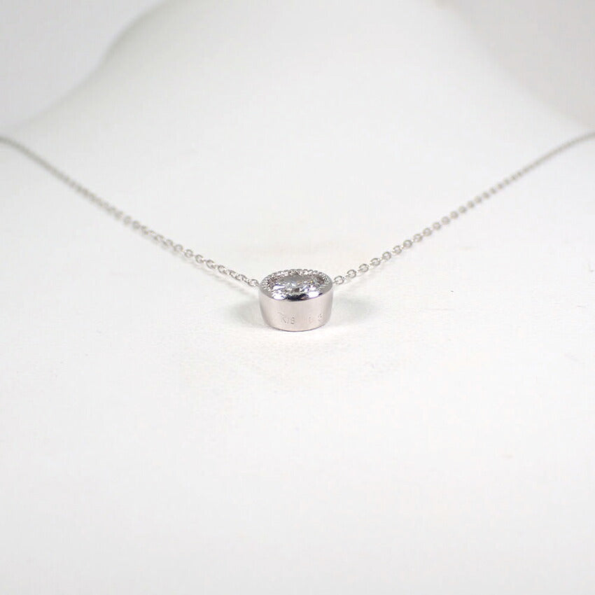 【新品】K18WG ダイヤモンド 0.50ct ペンダント/ネックレス/j332-8