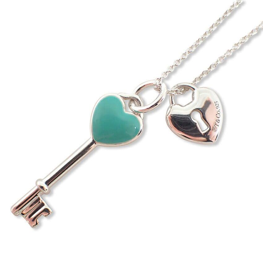 【中古】TIFFANY/ティファニー 925 ハートキー ブルー ペンダント/ネックレス/j333-7