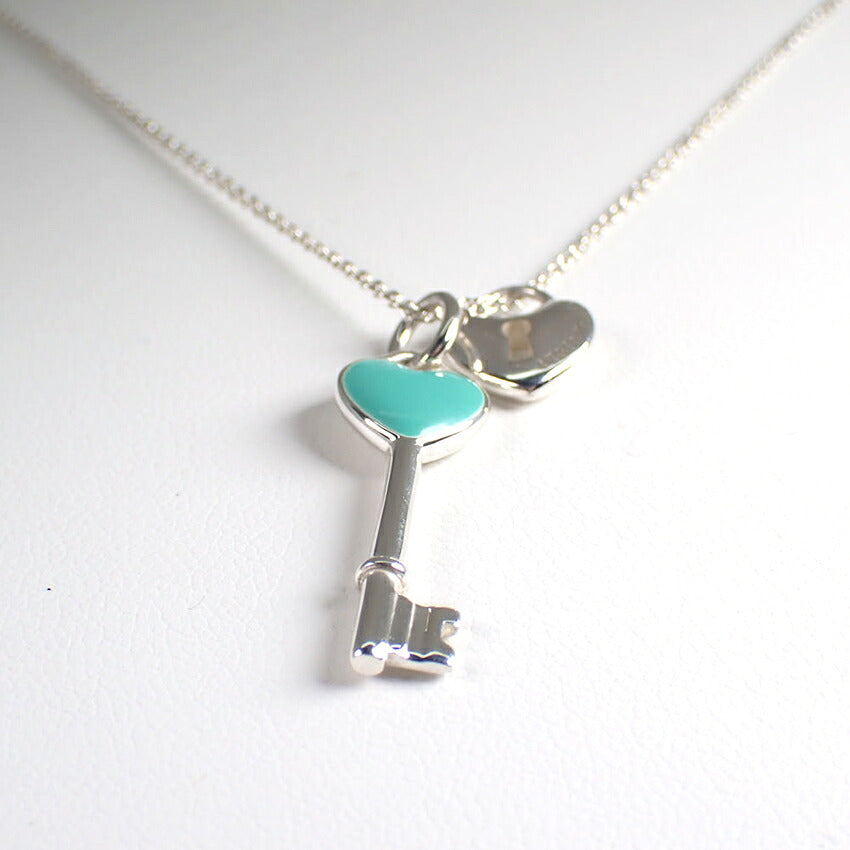 【中古】TIFFANY/ティファニー 925 ハートキー ブルー ペンダント/ネックレス/j333-7