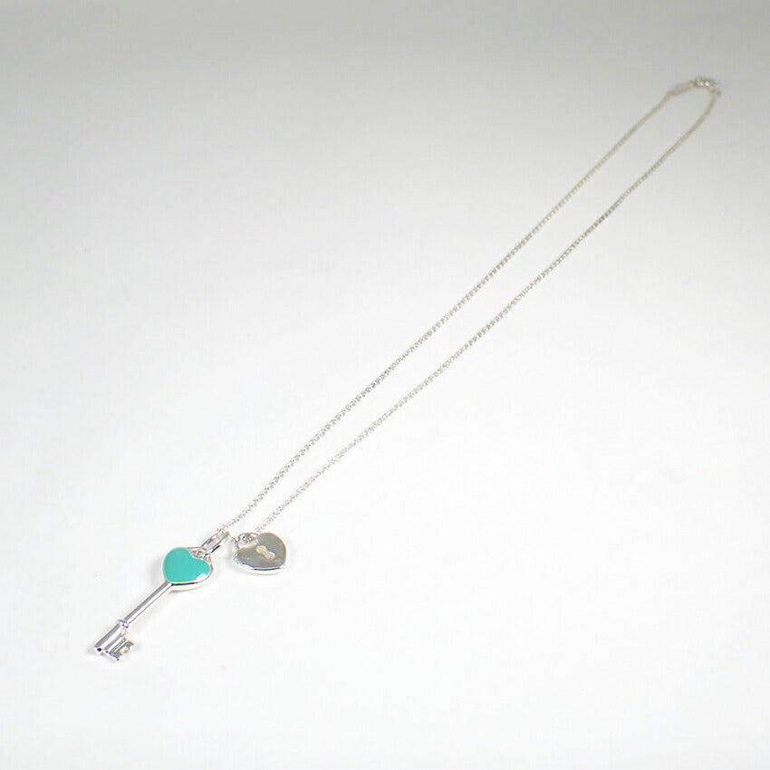 【中古】TIFFANY/ティファニー 925 ハートキー ブルー ペンダント/ネックレス/j333-7