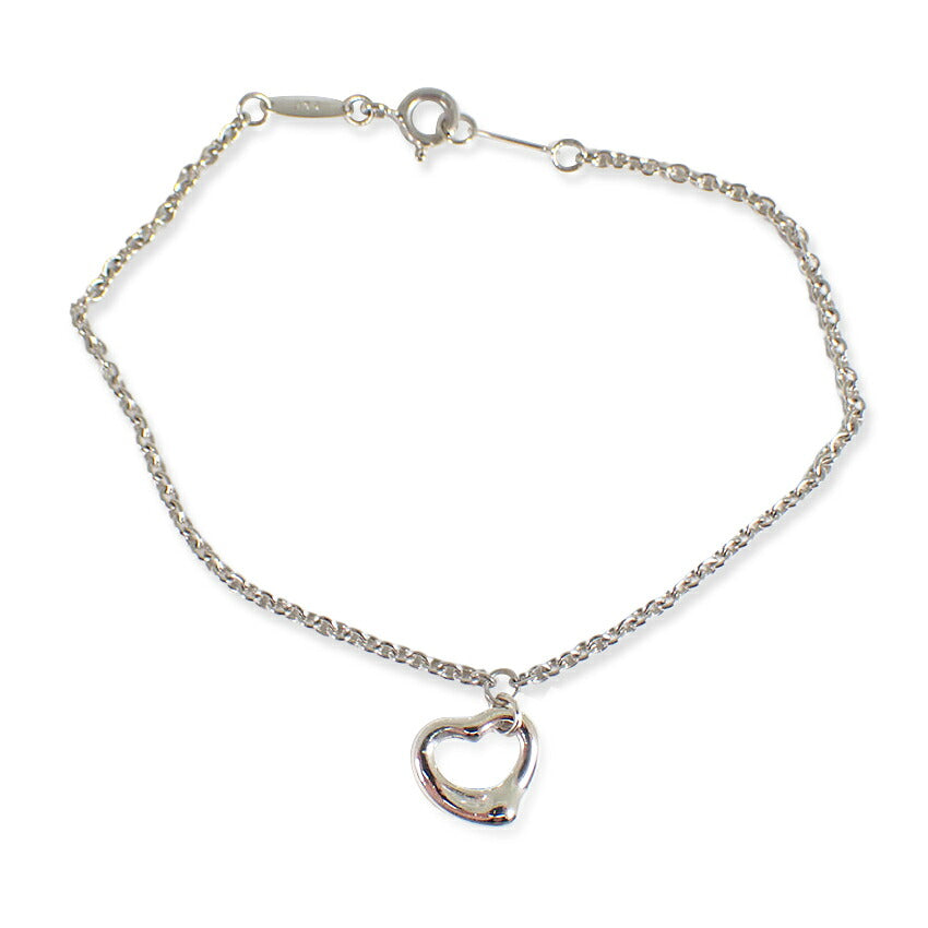 【中古】TIFFANY/ティファニー 925 オープンハート ブレスレット/j333-8