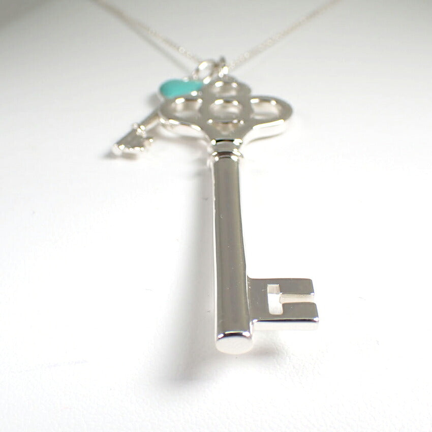 【中古】TIFFANY/ティファニー 925 キー ブルーハートキー ペンダント/ネックレス/j333-9
