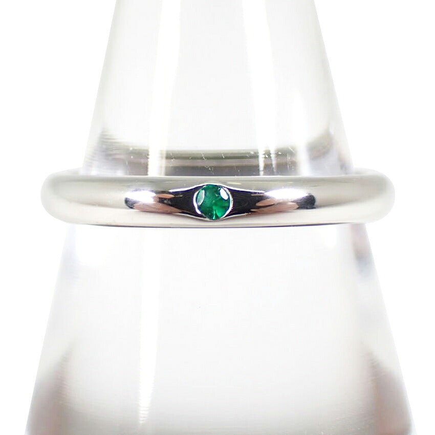 【中古】TIFFANY/ティファニー 925 エメラルド スタッキングバンド リング /10号/j334-4
