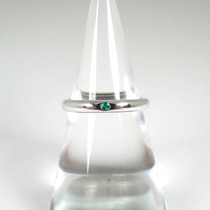 【中古】TIFFANY/ティファニー 925 エメラルド スタッキングバンド リング /10号/j334-4
