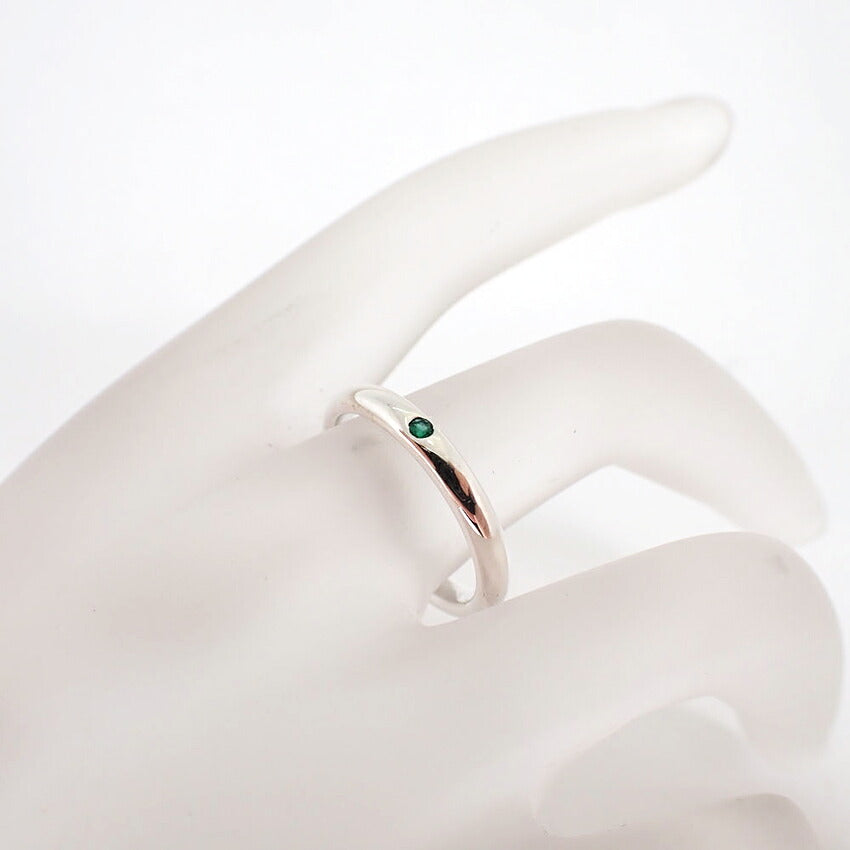 【中古】TIFFANY/ティファニー 925 エメラルド スタッキングバンド リング /10号/j334-4