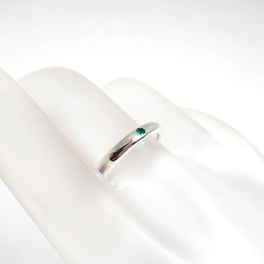 【中古】TIFFANY/ティファニー 925 エメラルド スタッキングバンド リング /10号/j334-4