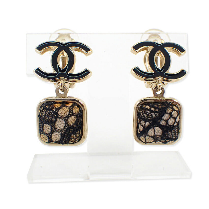 【中古】CHANEL/シャネル ココマーク レース イヤリング/j36-2