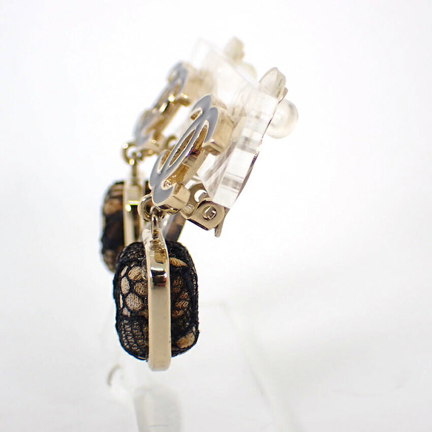 【中古】CHANEL/シャネル ココマーク レース イヤリング/j36-2