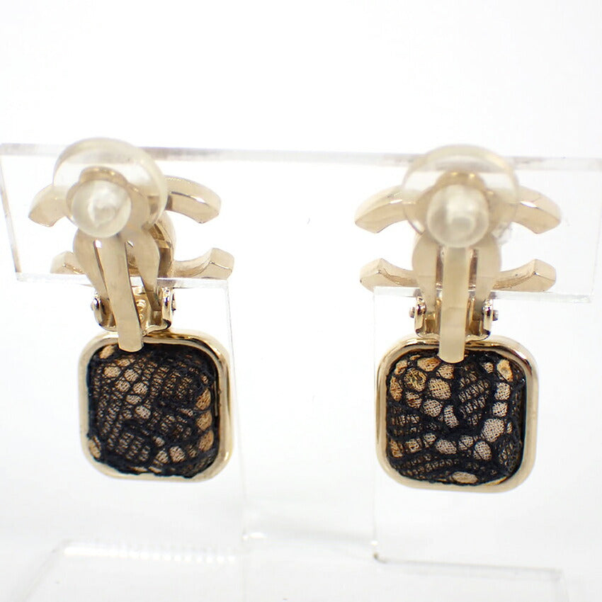 【中古】CHANEL/シャネル ココマーク レース イヤリング/j36-2