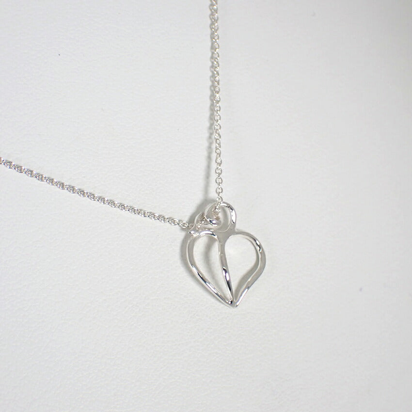 【中古】TIFFANY/ティファニー 925 オープンハート ペンダント/ネックレス/j37-10
