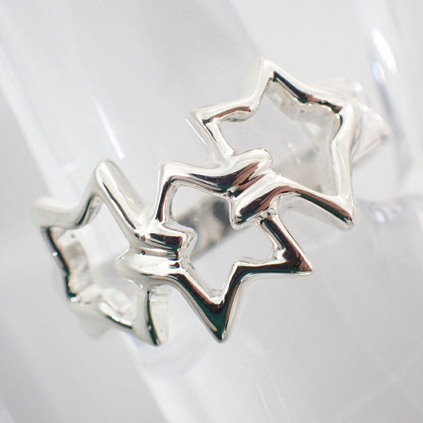 【中古】TIFFANY/ティファニー 925 トリプルスター リング /9.5号/j37-8