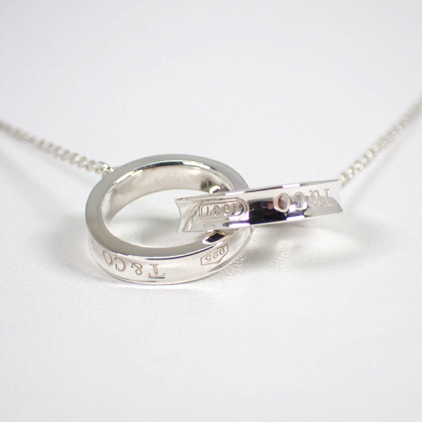 【中古】TIFFANY/ティファニー 925 1837 インターロッキング サークル ネックレス/j37-9