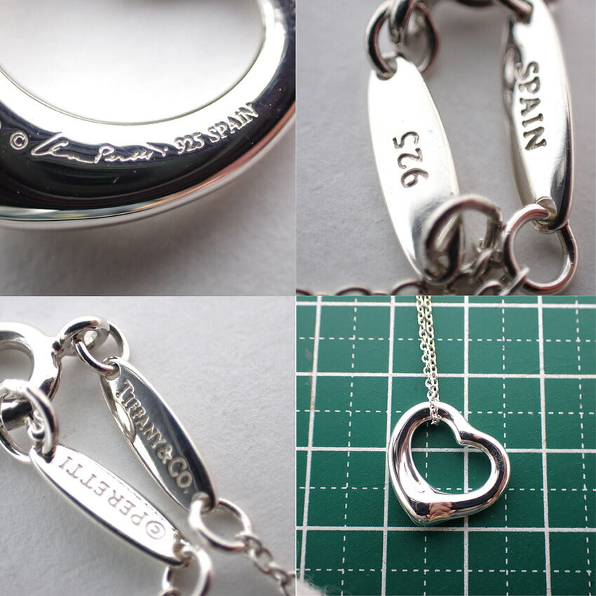 【中古】TIFFANY/ティファニー 925 オープンハート ペンダント/ネックレス/j38-8
