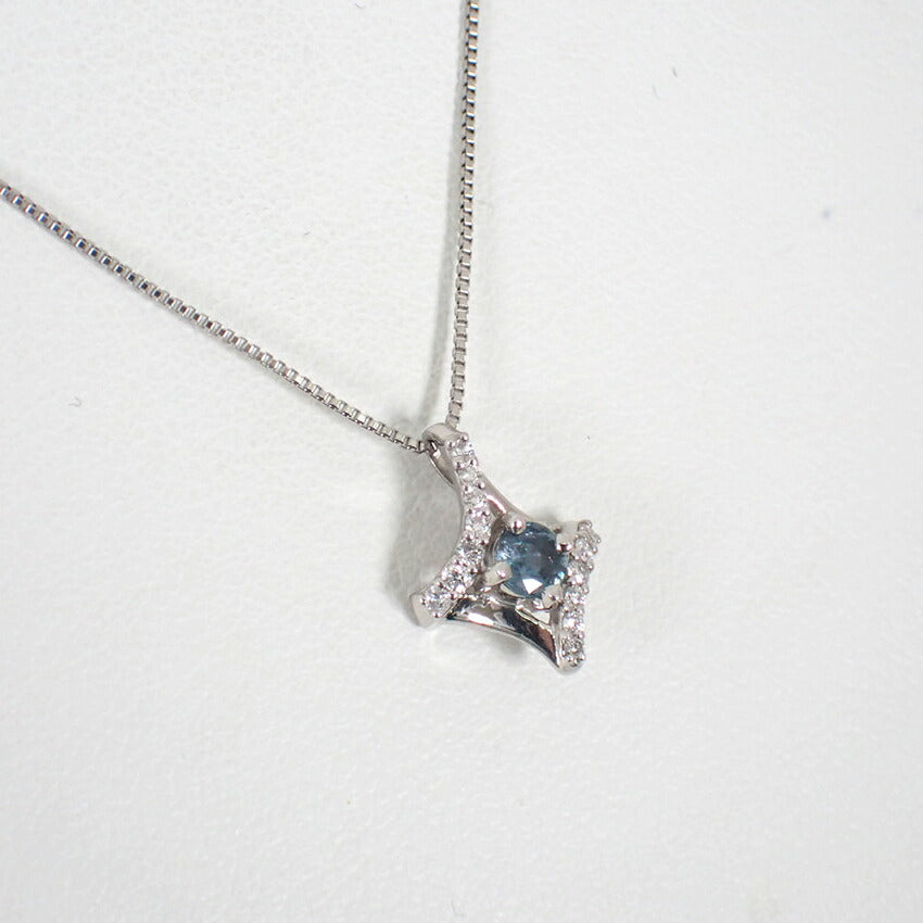 【中古】Pt900/850/アレキサンドライト/ペンダント/ネックレス/j41-5