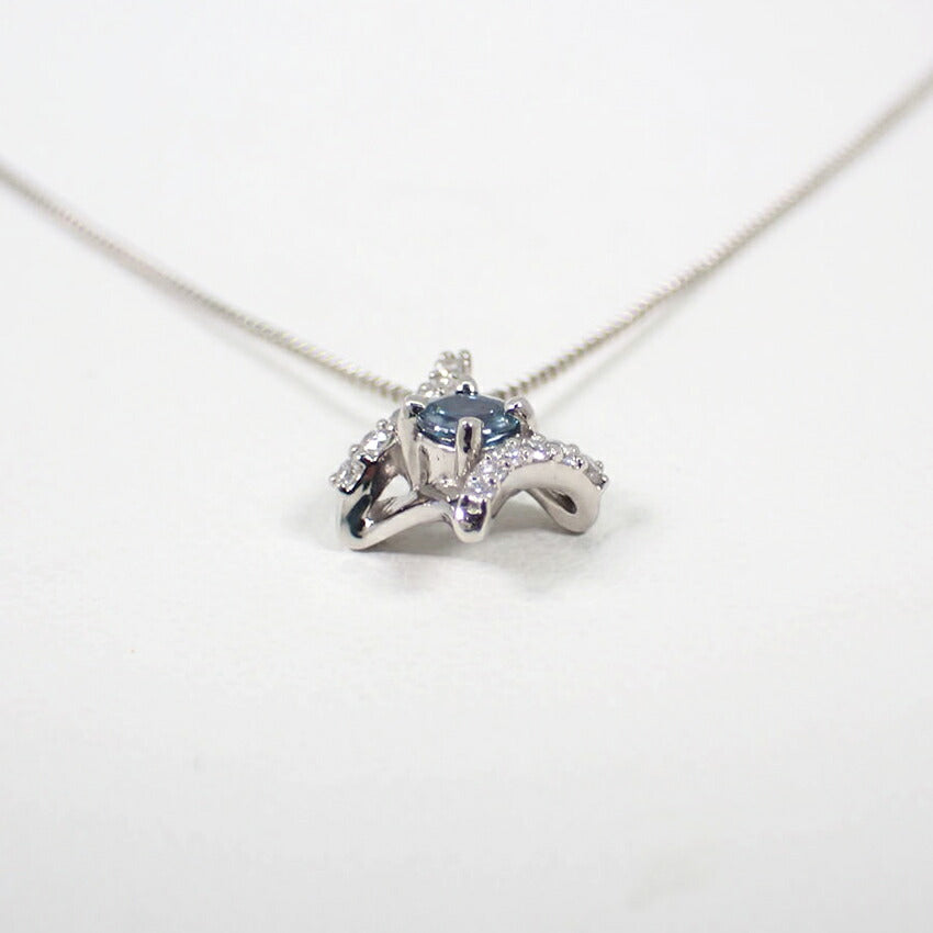 【中古】Pt900/850/アレキサンドライト/ペンダント/ネックレス/j41-5