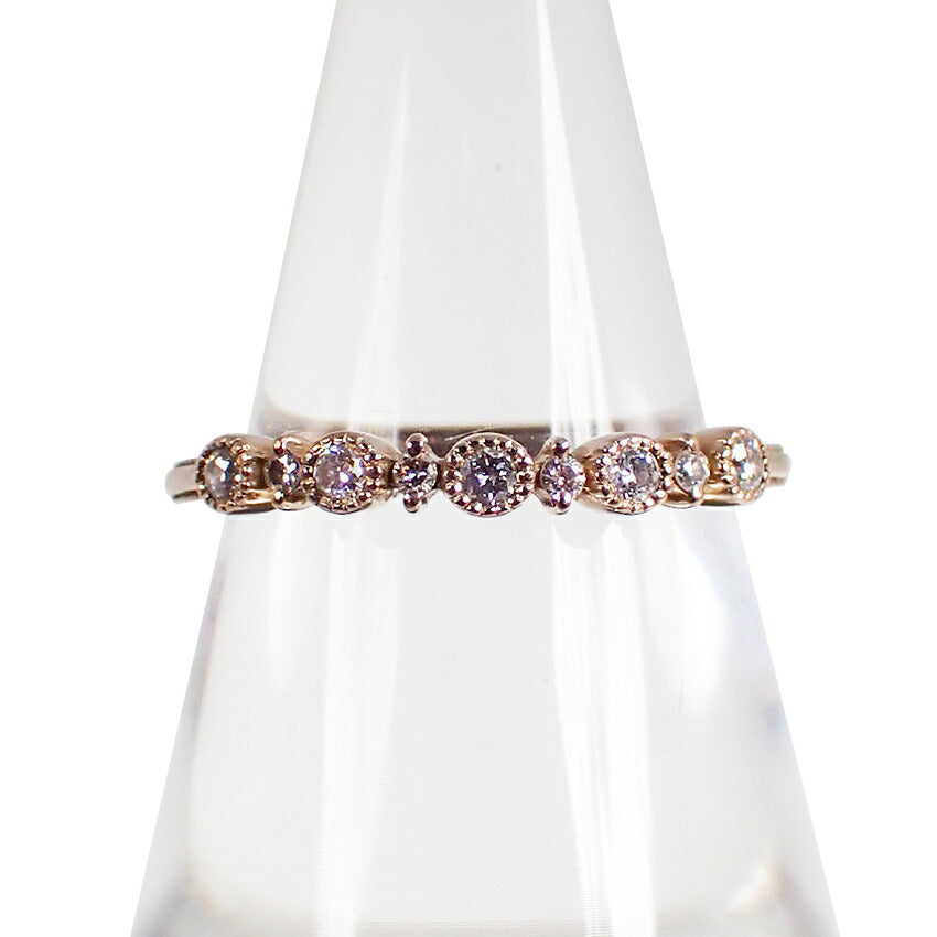 【中古】agete/アガット/K18PG/ダイヤモンド/0.14ct/リング /10号/j48-1