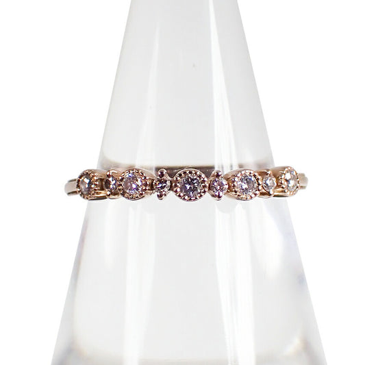 【中古】agete/アガット/K18PG/ダイヤモンド/0.14ct/リング /10号/j48-1