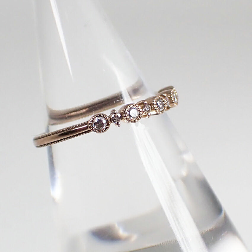 【中古】agete/アガット/K18PG/ダイヤモンド/0.14ct/リング /10号/j48-1