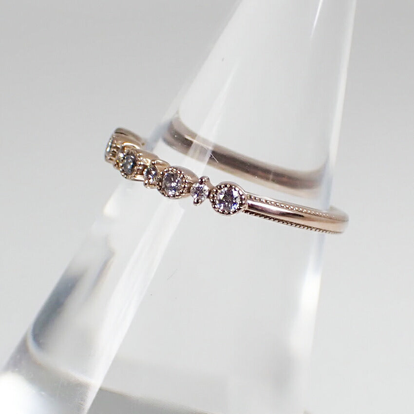 【中古】agete/アガット/K18PG/ダイヤモンド/0.14ct/リング /10号/j48-1