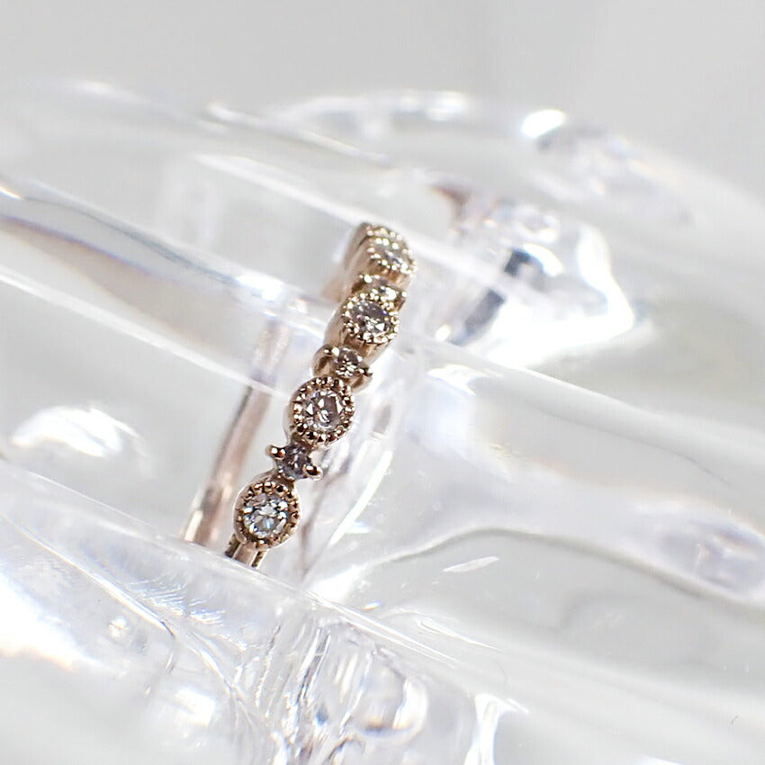 【中古】agete/アガット/K18PG/ダイヤモンド/0.14ct/リング /10号/j48-1