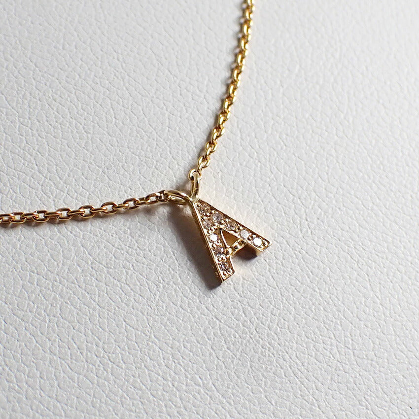 【中古】Star Jewelry/スタージュエリー/K18YG/ダイヤモンド/イニシャルA/ペンダント/ ネックレス/j48-4