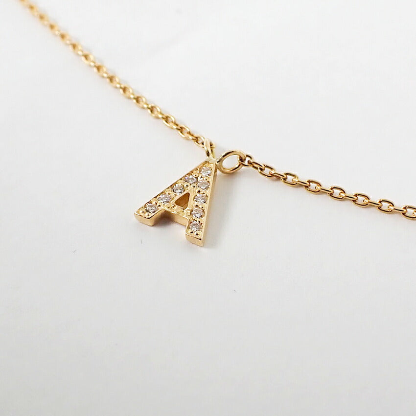 【中古】Star Jewelry/スタージュエリー/K18YG/ダイヤモンド/イニシャルA/ペンダント/ ネックレス/j48-4