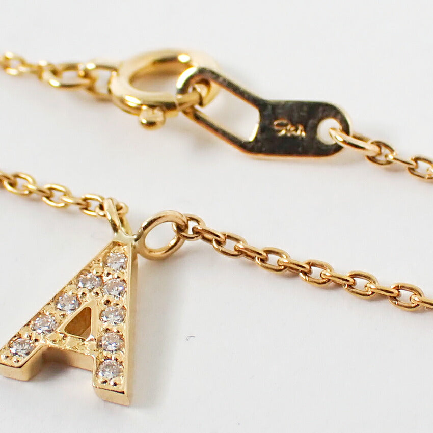 【中古】Star Jewelry/スタージュエリー/K18YG/ダイヤモンド/イニシャルA/ペンダント/ ネックレス/j48-4