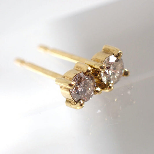 【新品】K18YG/ダイヤモンド/一粒/ピアス/J49-5