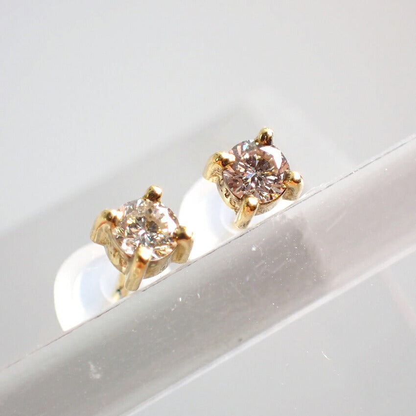 【新品】K18YG/ダイヤモンド/一粒/ピアス/J49-5