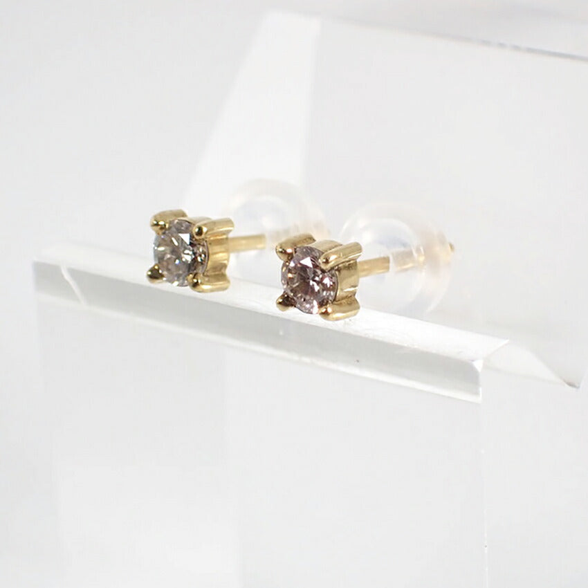 【新品】K18YG/ダイヤモンド/一粒/ピアス/J49-5