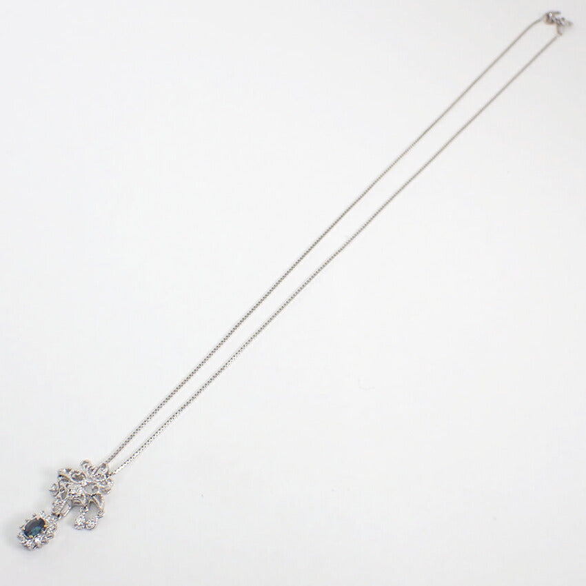 【中古】K18WG/アレキサンドライト/ダイヤモンド/ペンダント/ネックレス/J49-6