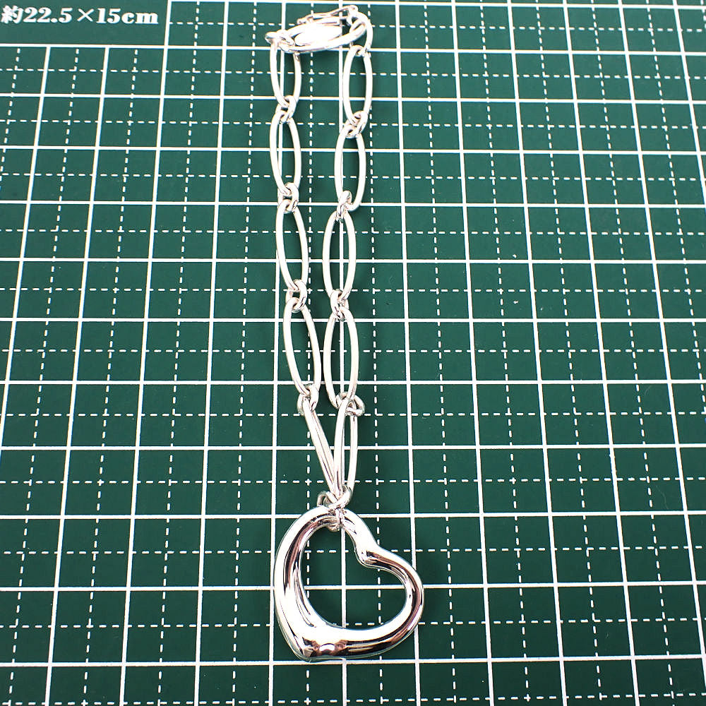 【中古】TIFFANY/ティファニー 925 オープンハート オーバルリンクチェーン ブレスレット/j5-2
